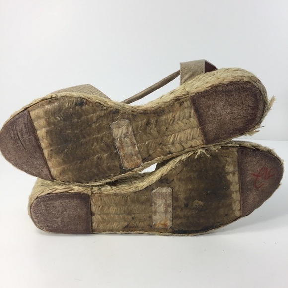 Ralph Lauren Cala Sz 10B Canvas Platform Wedges - Picture 6 of 8